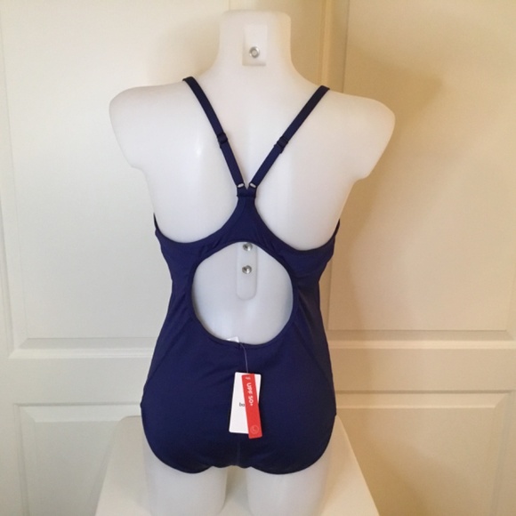 Women's Navy Blue Athletic Training One Piece Bathing Suit - Picture 6 of 9